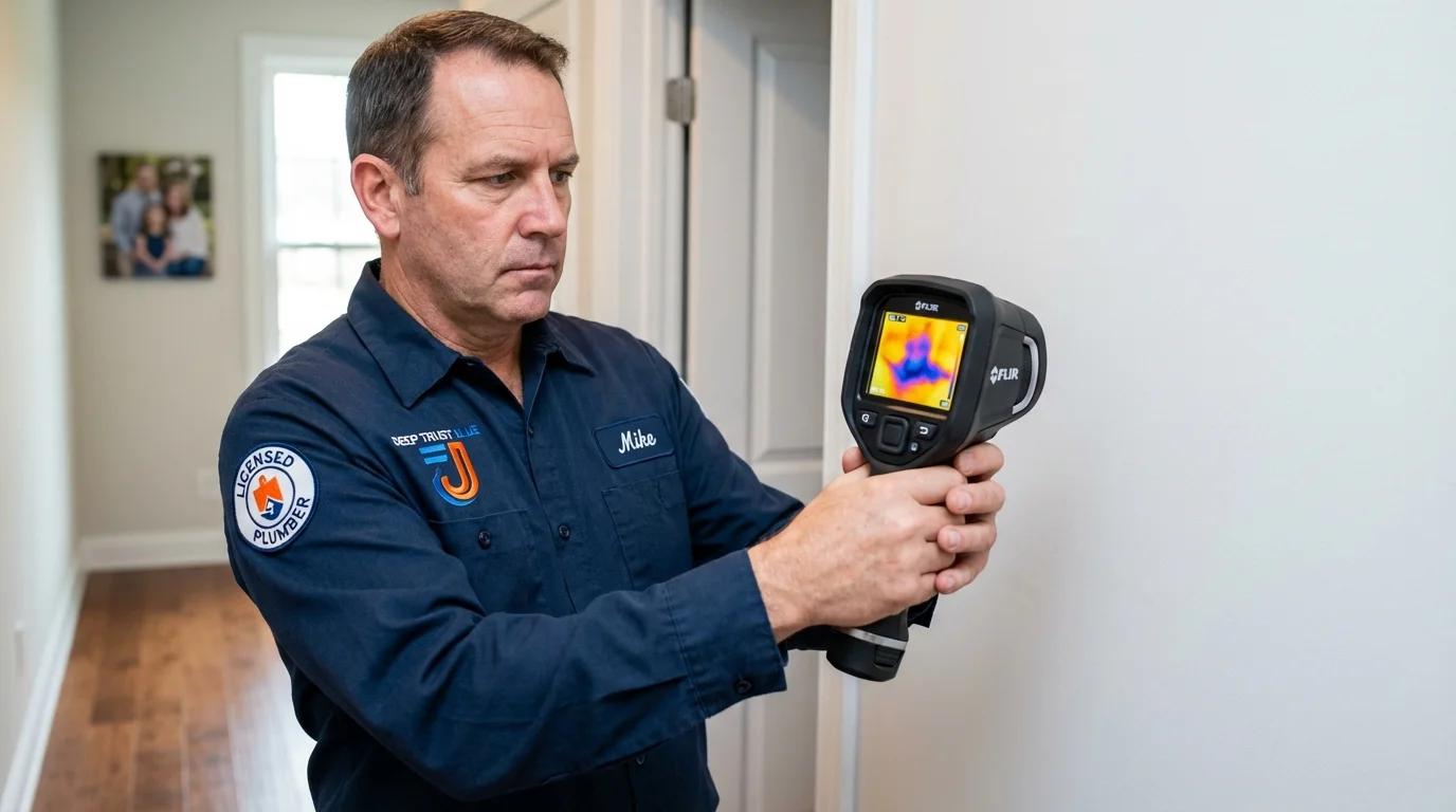 Thermal imaging leak detection by Johns Plumbing LLC in Bernardston